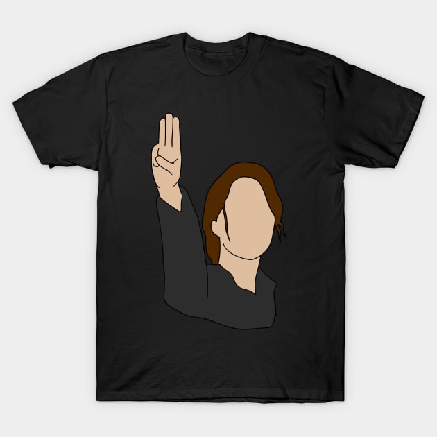 Katniss Mockingjay Salute -  Hunger Games T-Shirt by maya-reinstein